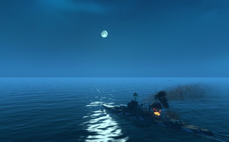 Battleship on Ocean