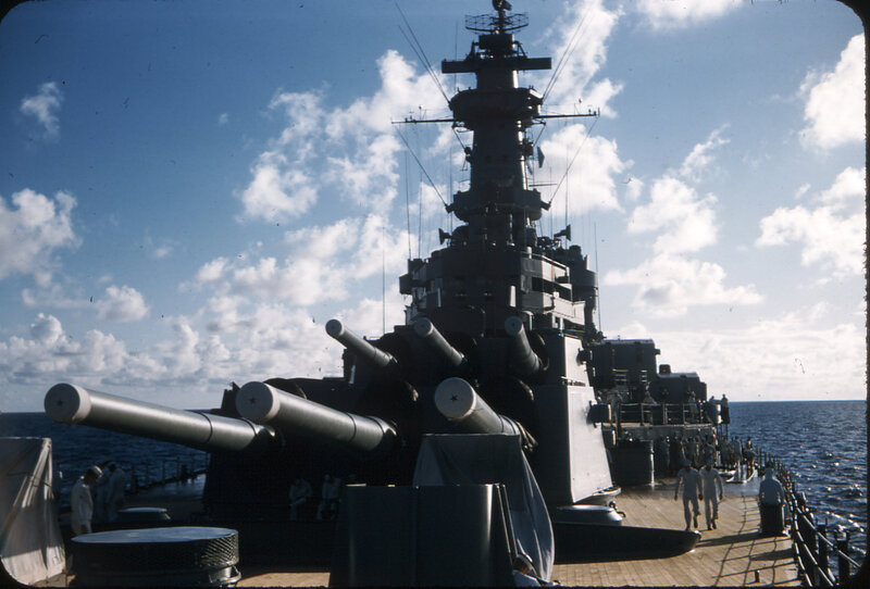 Battleship with large guns