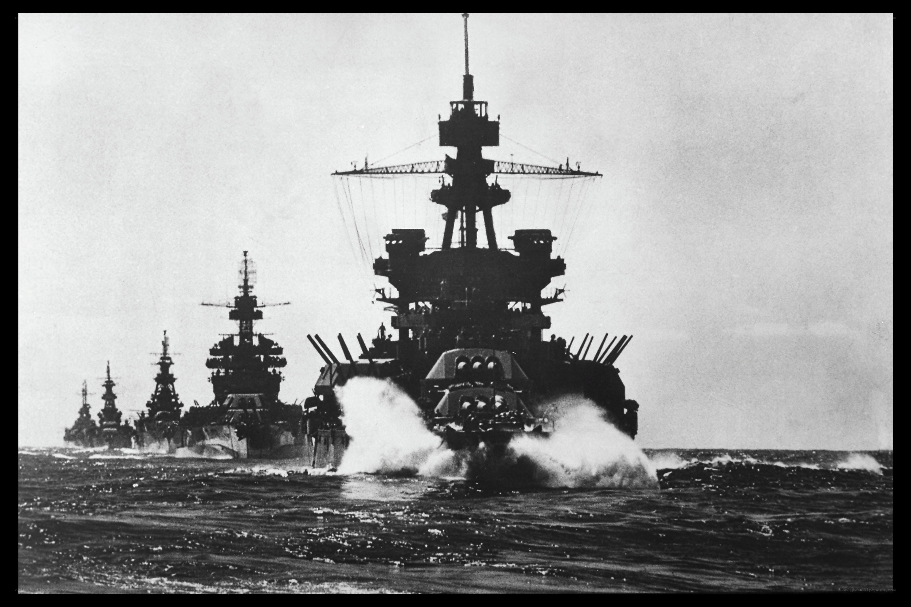 Battleships at sea