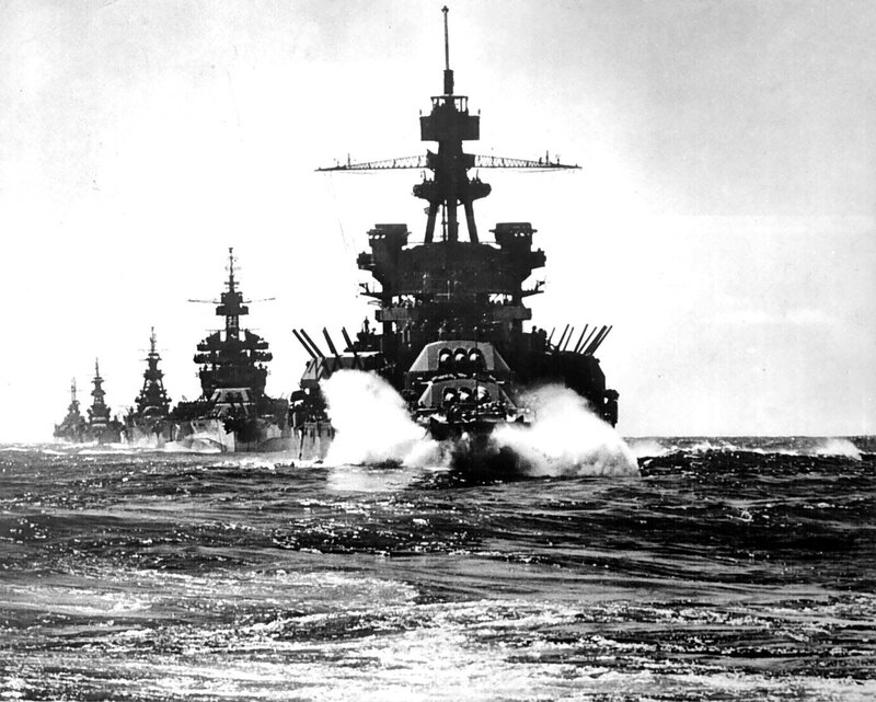 Battleships at sea