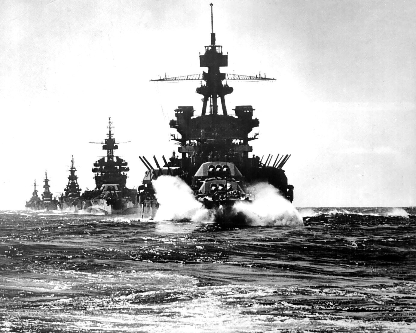 Battleships at sea