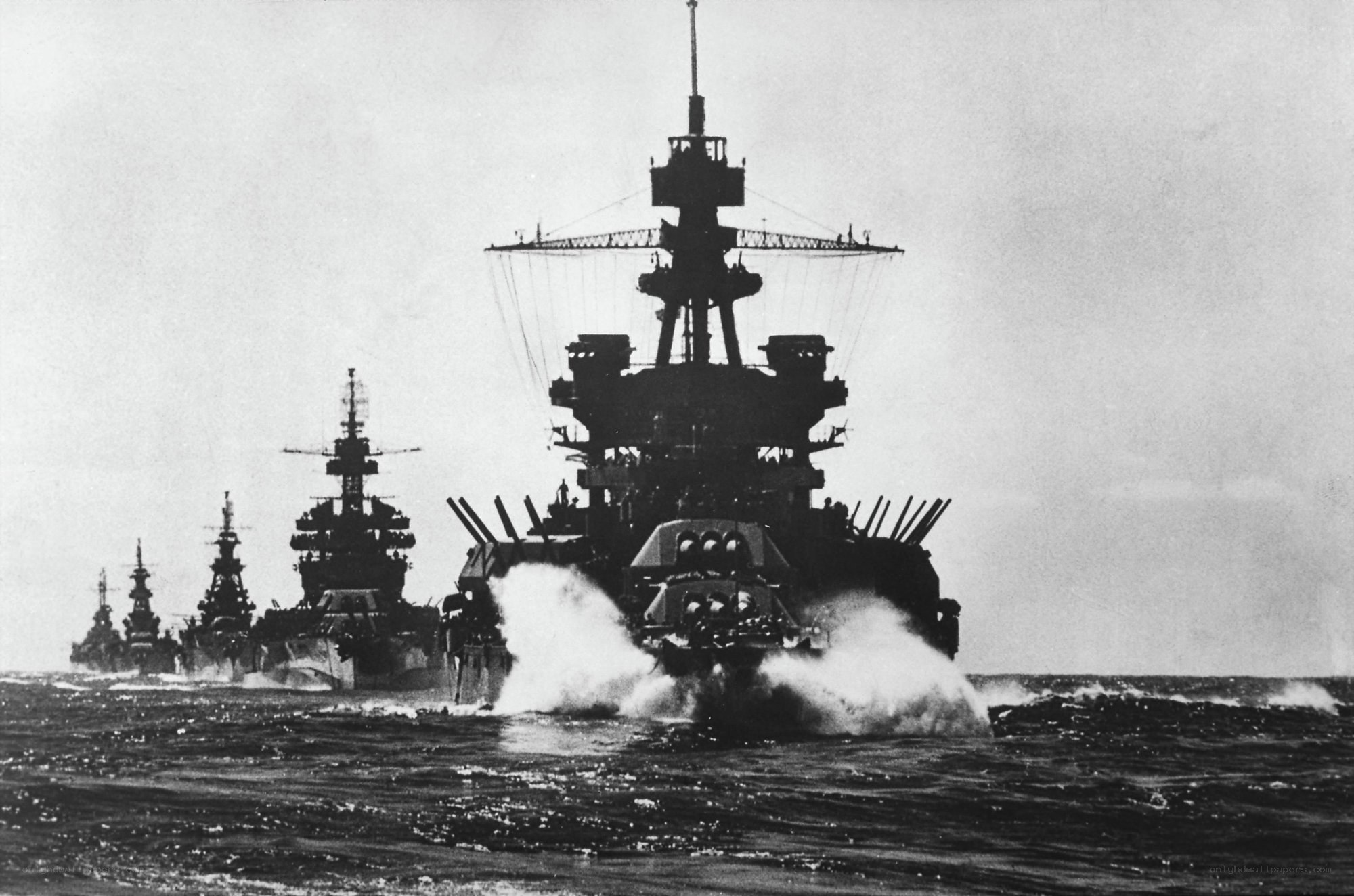 Battleships at sea