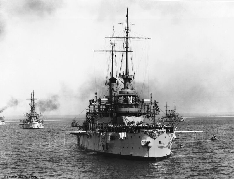 Battleships at sea