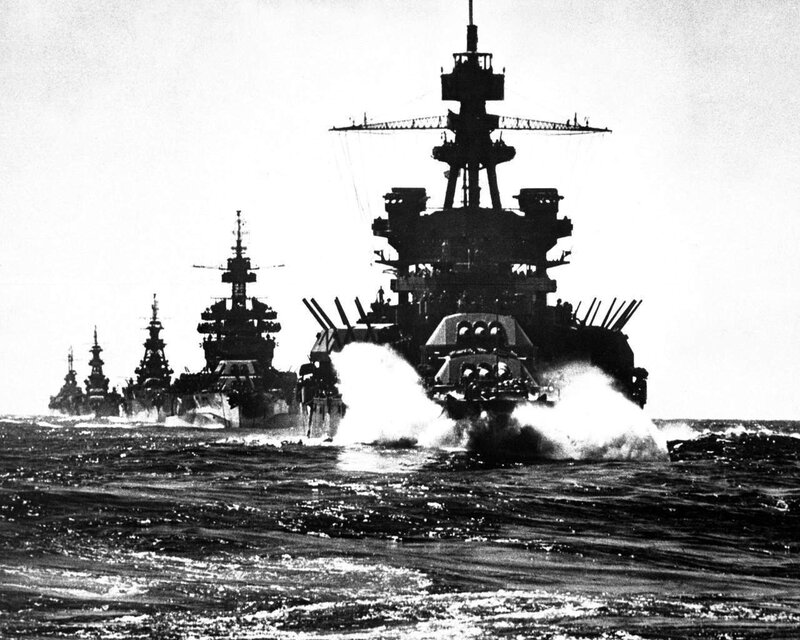 Battleships at sea