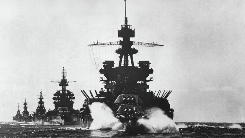 Battleships at Sea — Black, Dramatic, Photograph