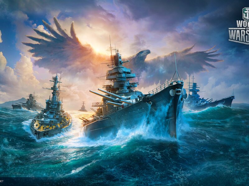 Battleships in Ocean — Blue
