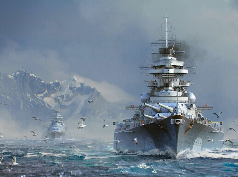 Battleships in Ocean