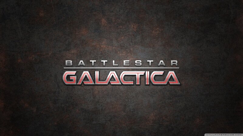 Battlestar Galactica Logo — Black, Dramatic, Digital Art, Text