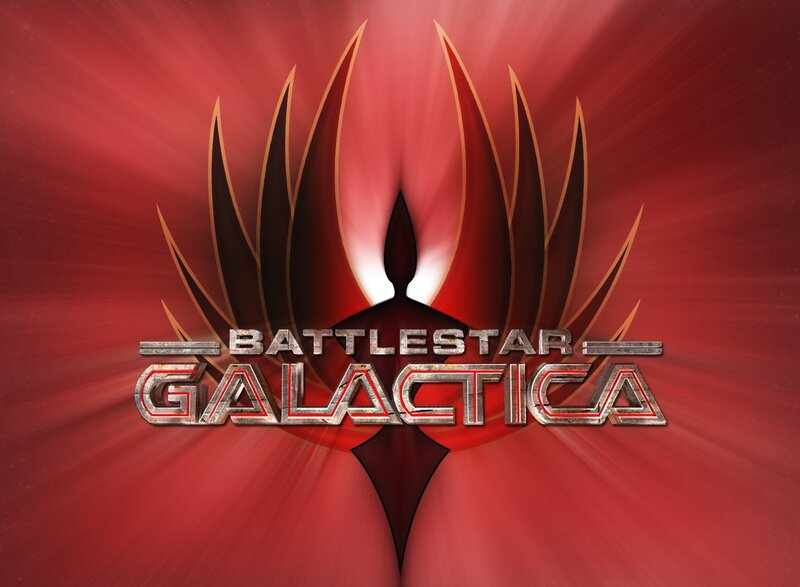 Battlestar Galactica Logo — Red, Dramatic, Digital Art, Text, Flame