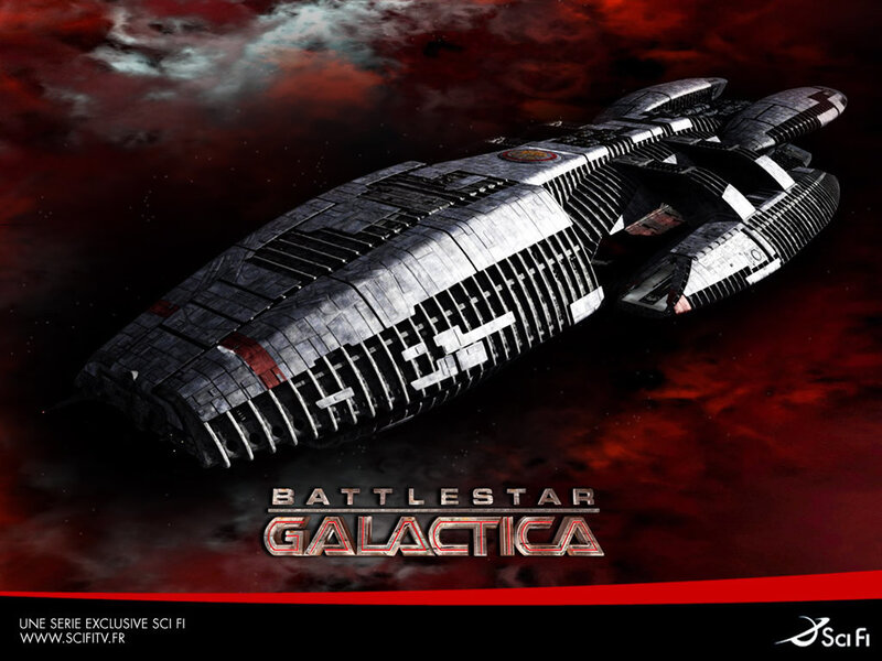Battlestar Galactica Ship — Red, Dramatic