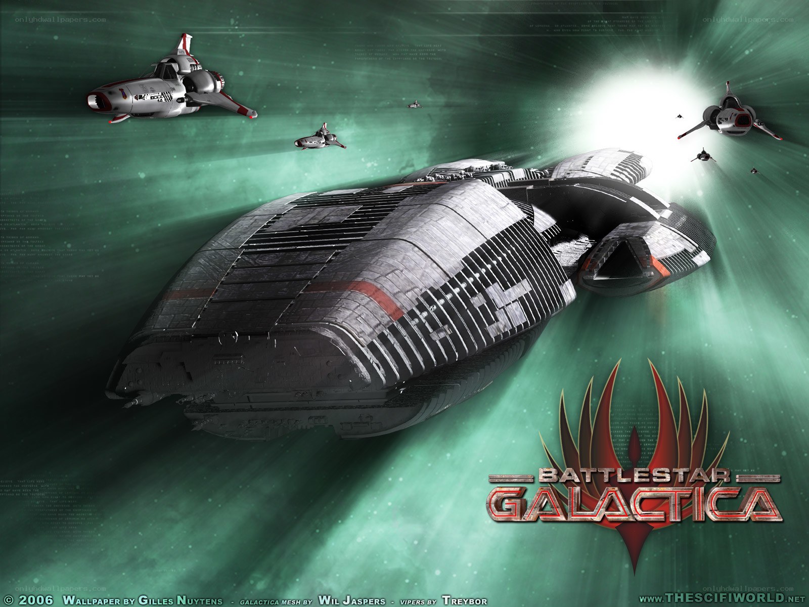 Battlestar Galactica space scene