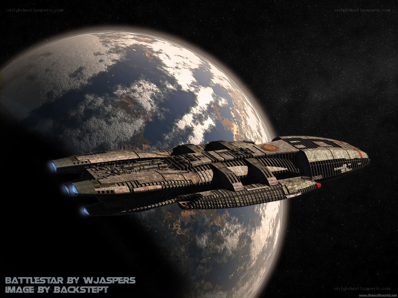 Battlestar near a planet