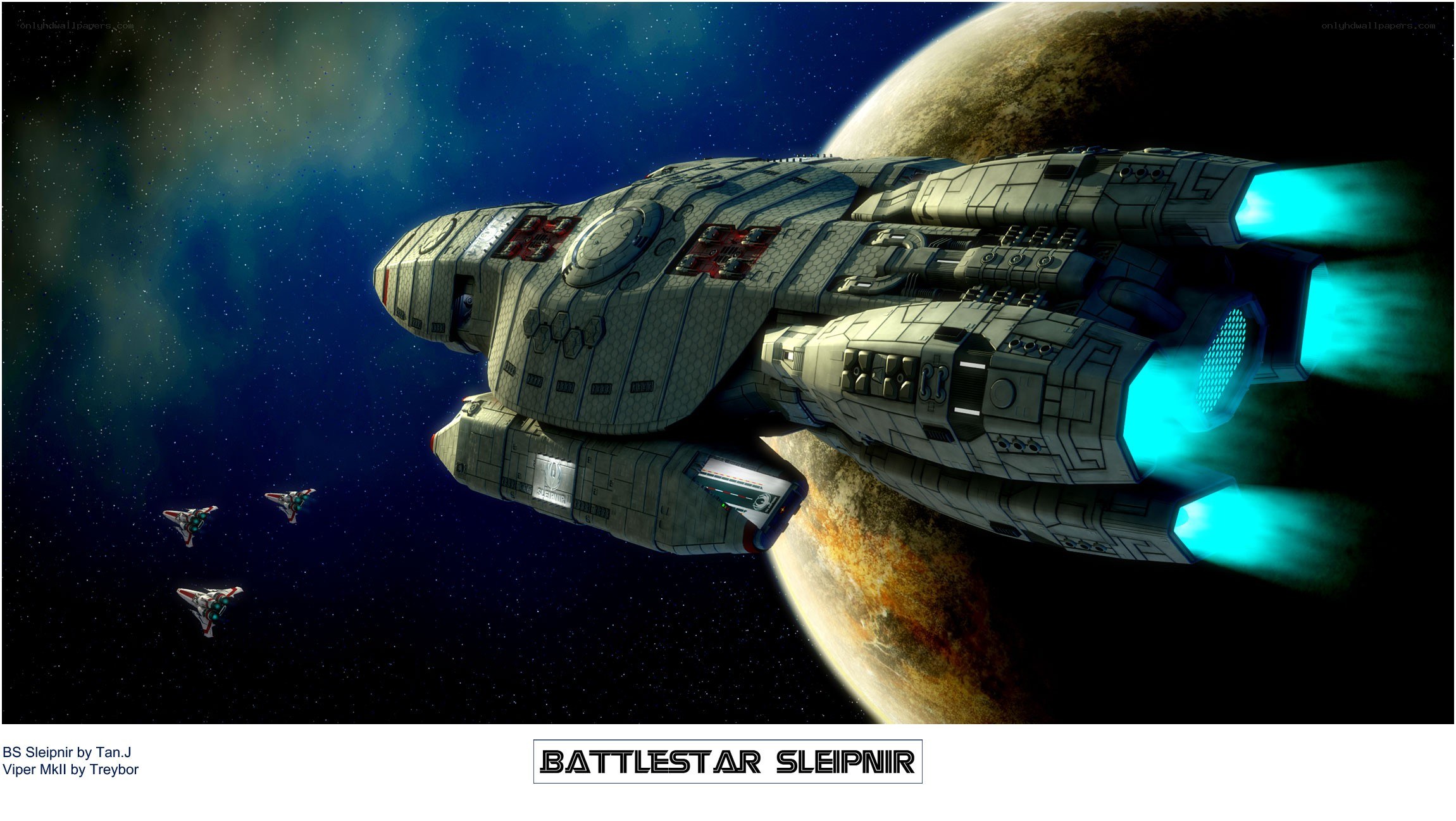 Battlestar Sleipnir in space
