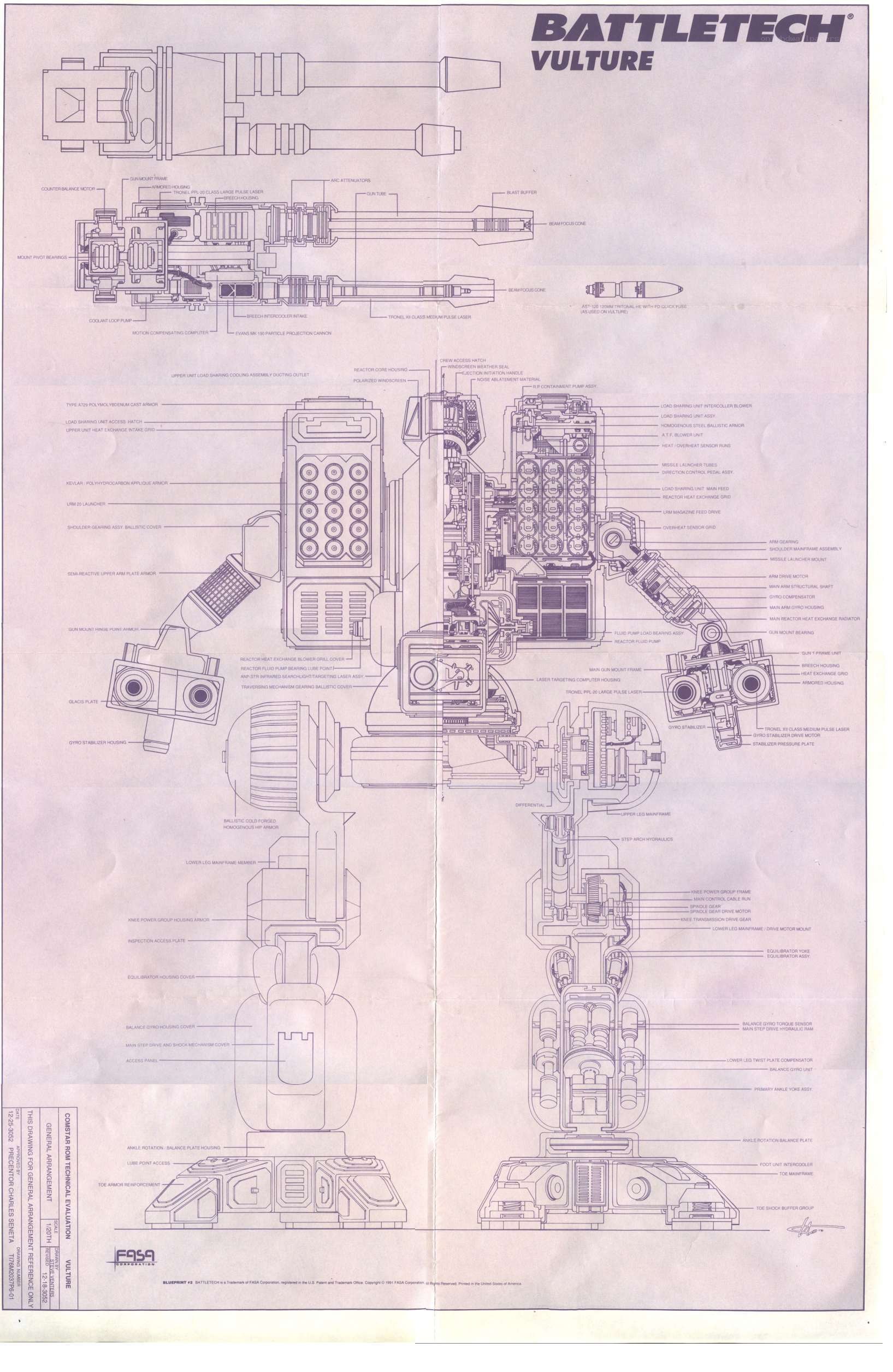 BattleTech Vulture mech blueprint