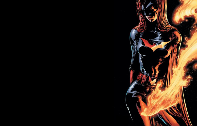 Batwoman in fiery pose