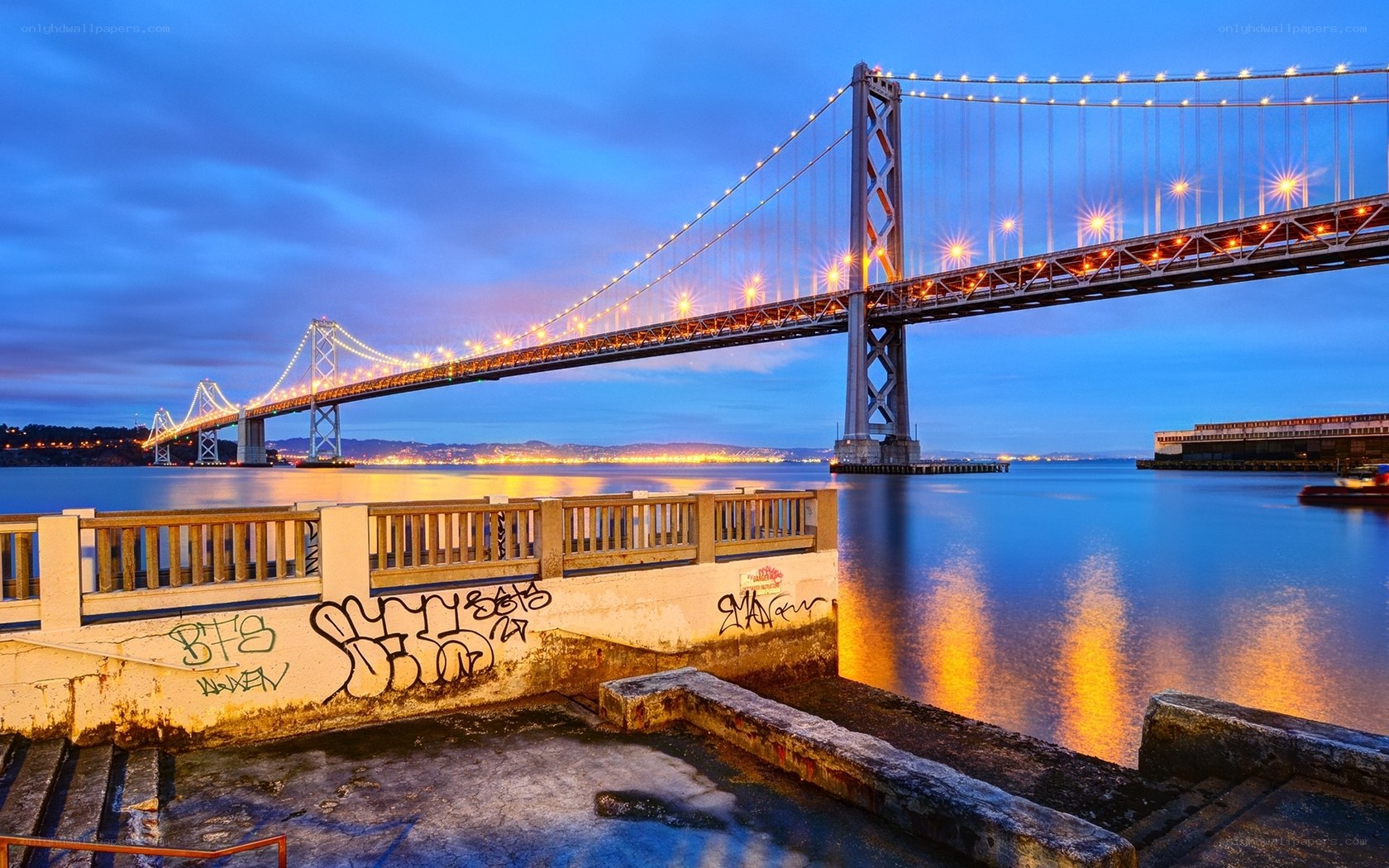 Bay Bridge at dusk