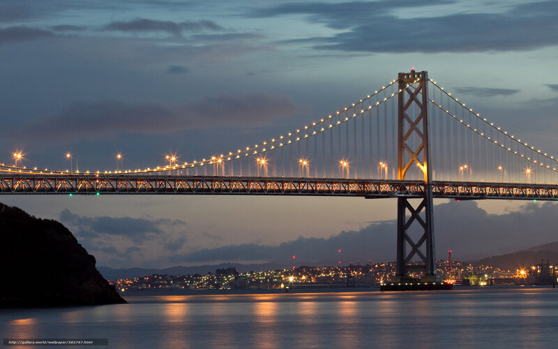 Bay Bridge at dusk