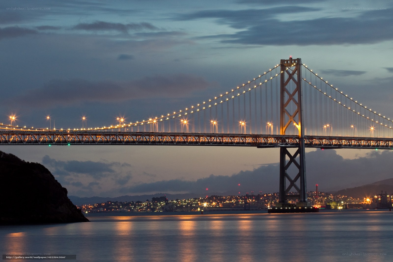 Bay Bridge at dusk