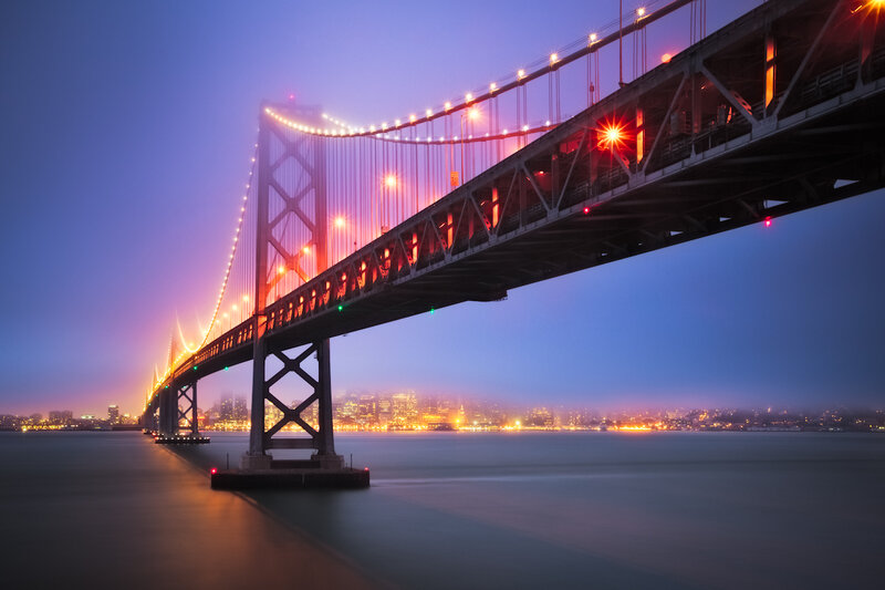 Bay Bridge at Dusk — Blue