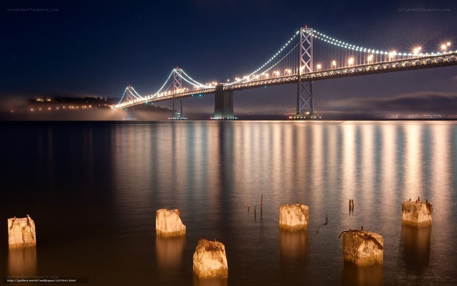 Bay Bridge at night