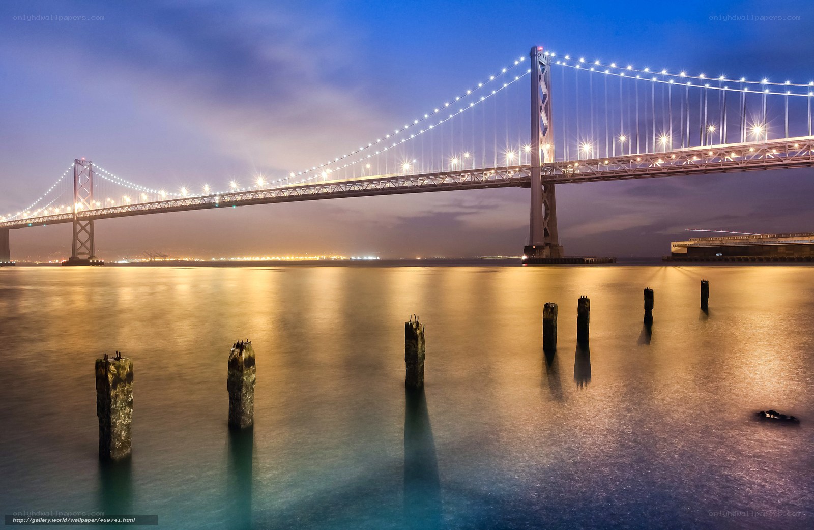 Bay Bridge at night