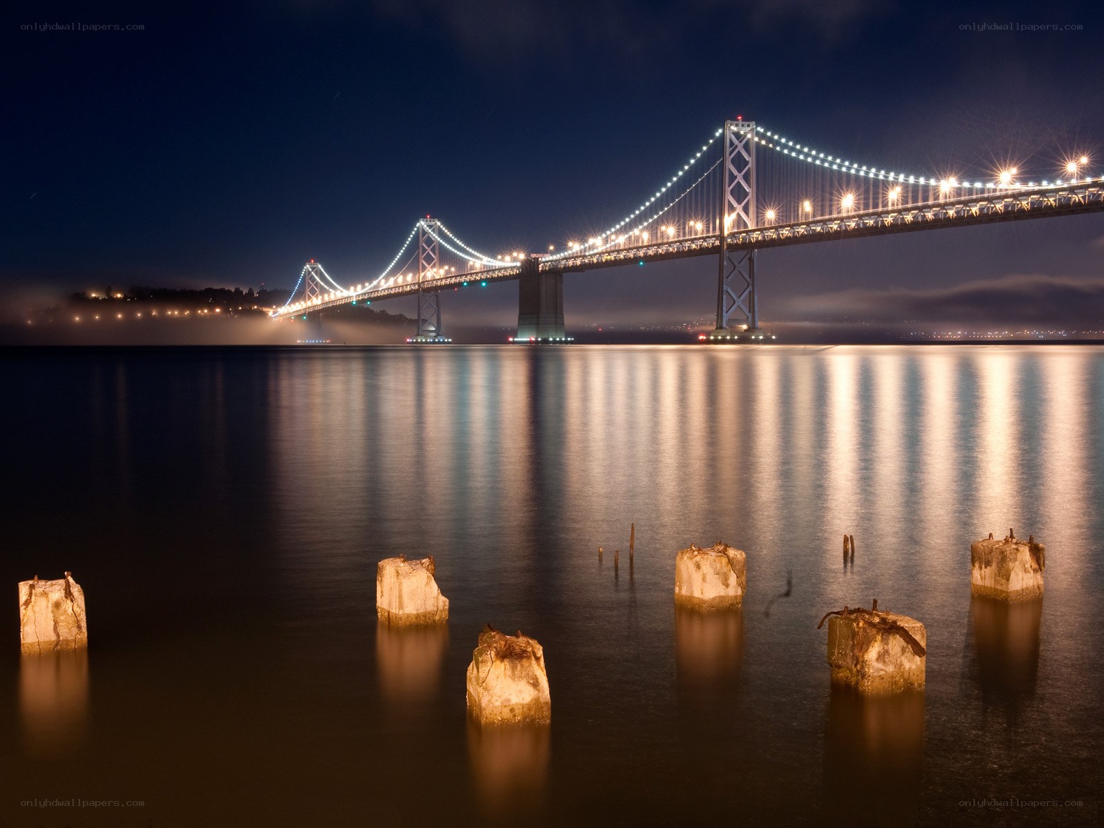 Bay Bridge at night