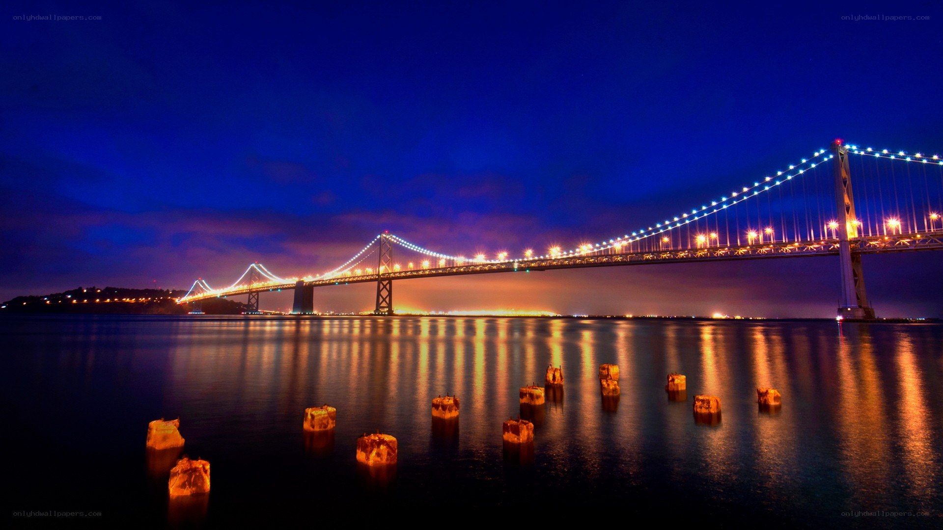 Bay Bridge at night