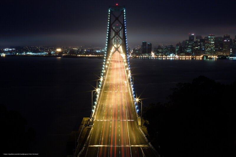 Bay Bridge at Night — Black