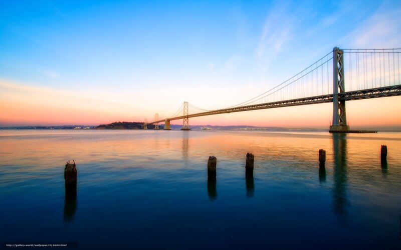 Bay Bridge at sunset