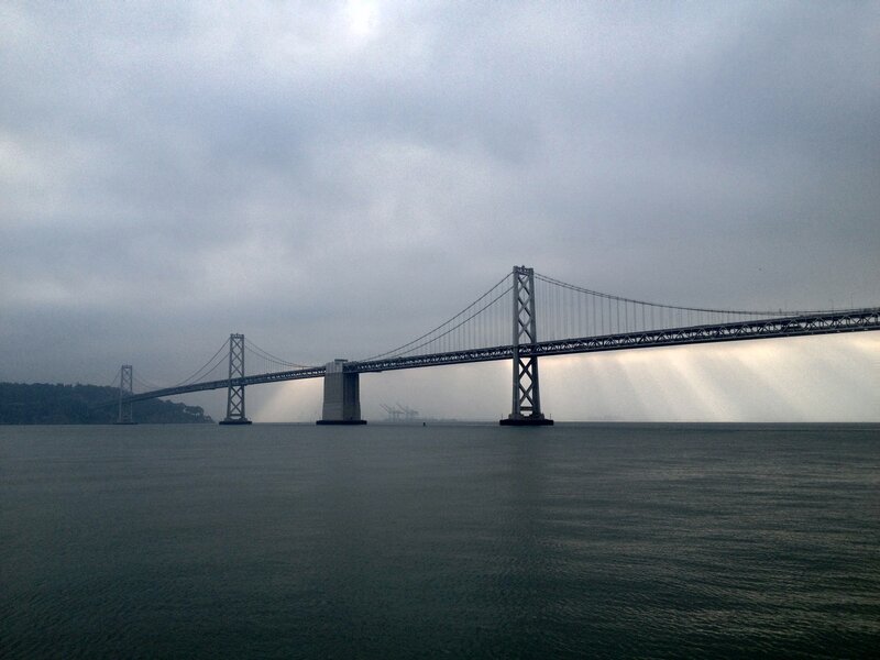 Bay Bridge on a cloudy day