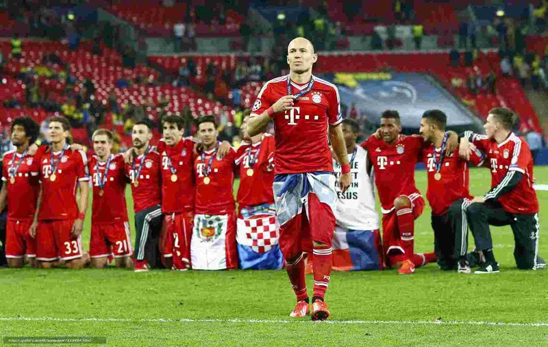 Bayern Munich celebrates Champions League win
