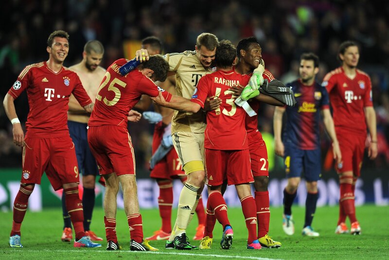 Bayern Munich players celebrate