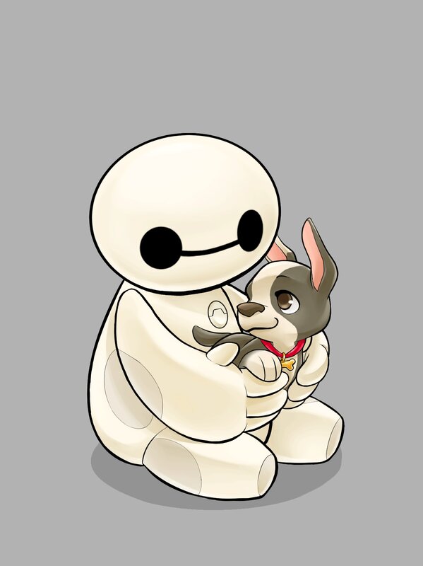 Baymax Holding a Puppy