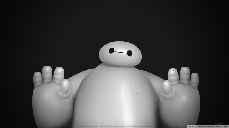 Baymax Robot Character — White, Neutral, 3d Render