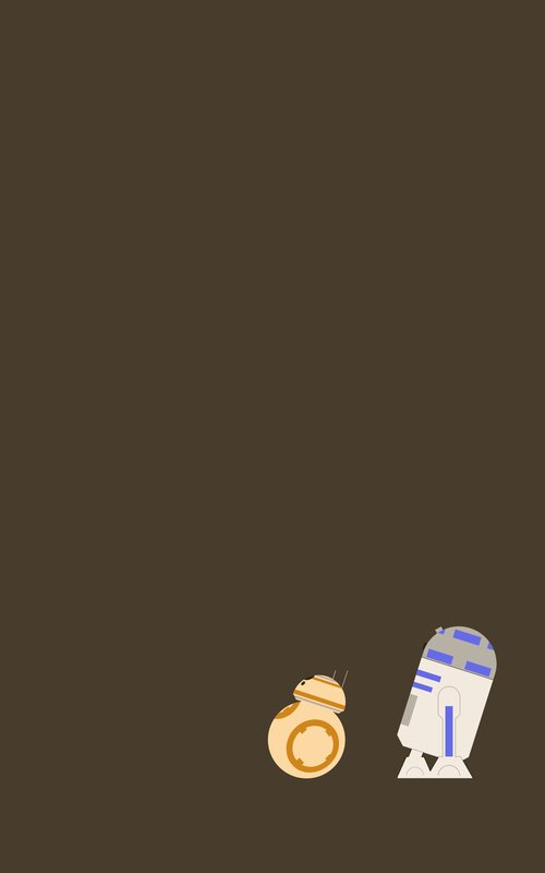 BB-8 and R2-D2 Robots — Brown