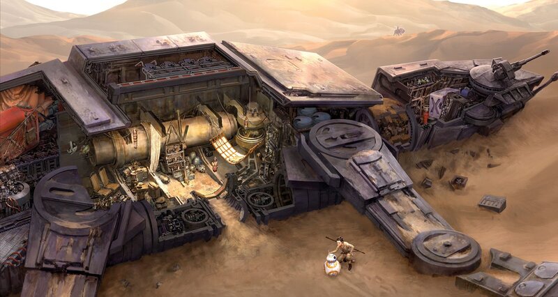 BB-8 and Rey in Desert