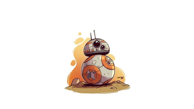 BB-8 Droid on Sand — White