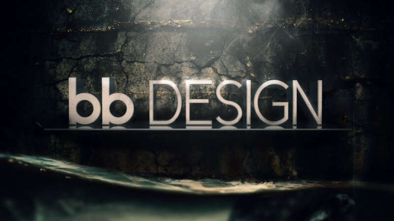 bb design logo on cracked wall