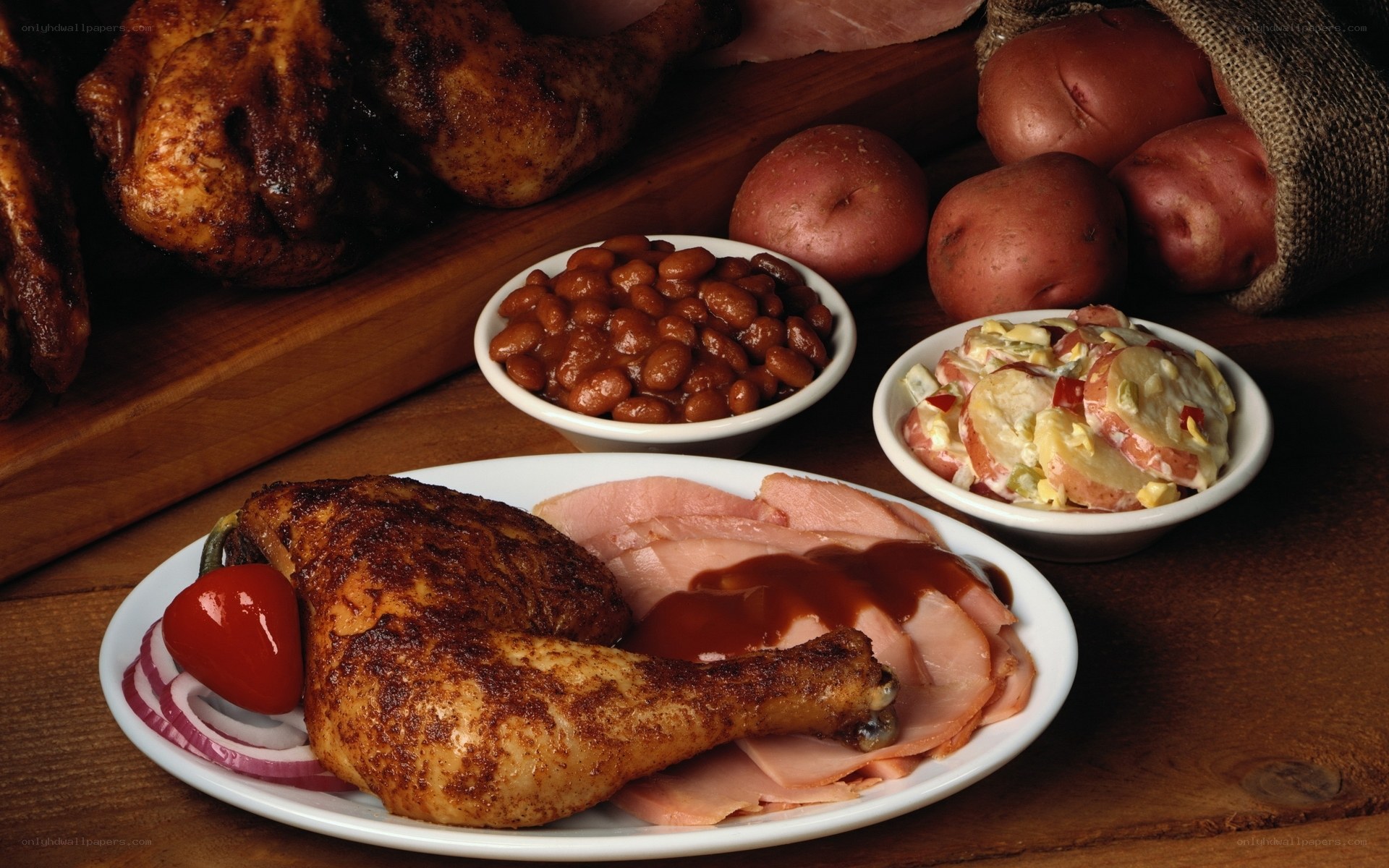 BBQ chicken plate with sides