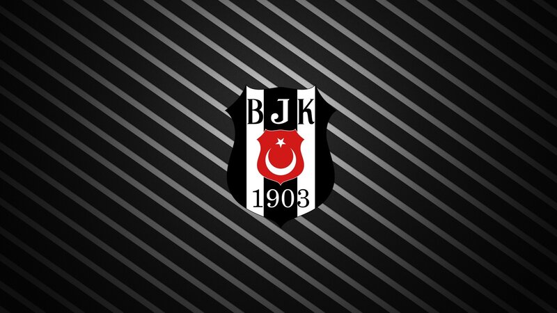 Beşiktaş logo on striped background