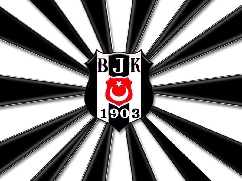 Beşiktaş logo on striped background