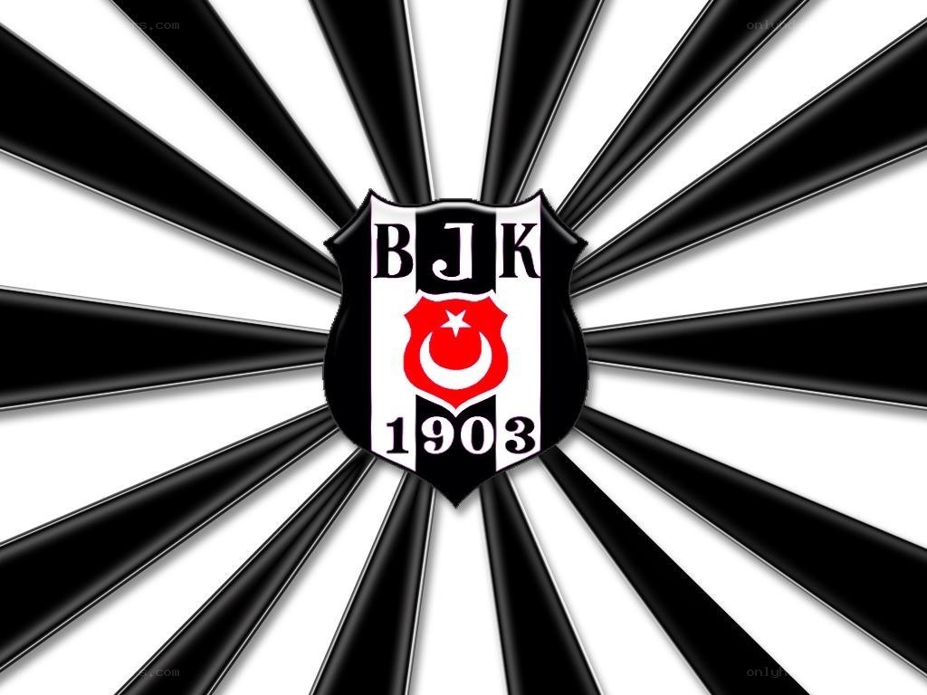 Beşiktaş logo on striped background