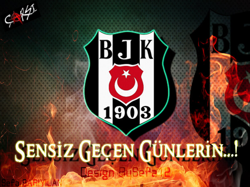 Beşiktaş Logo with Flames