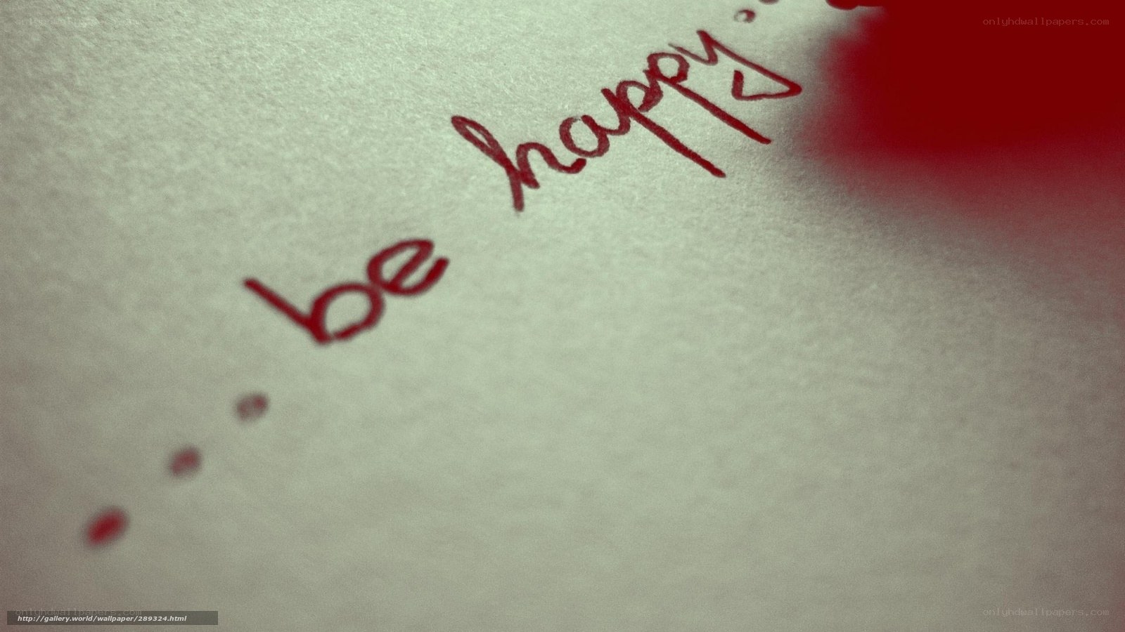 be happy handwritten note
