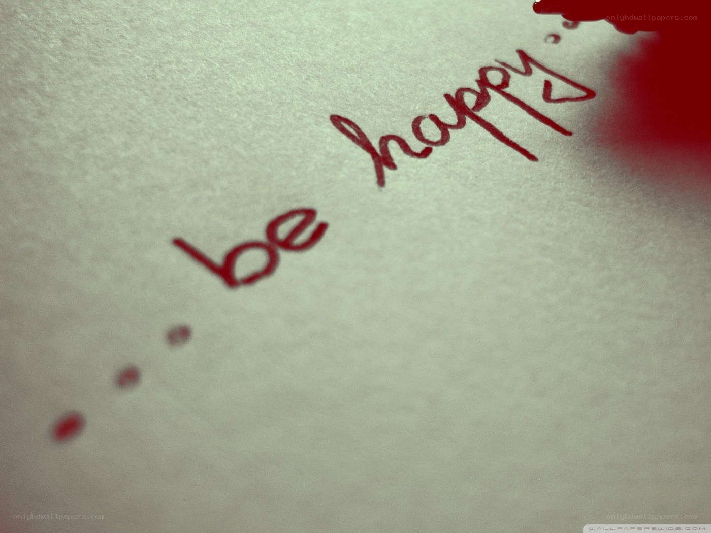 be happy handwritten note