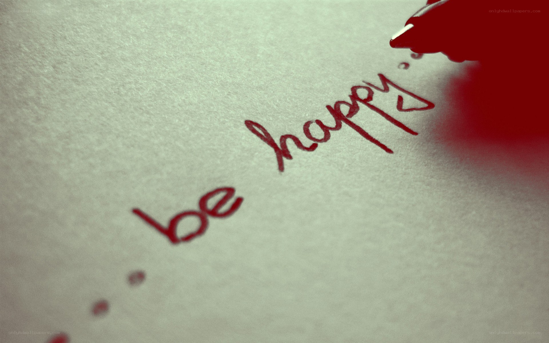be happy written in red
