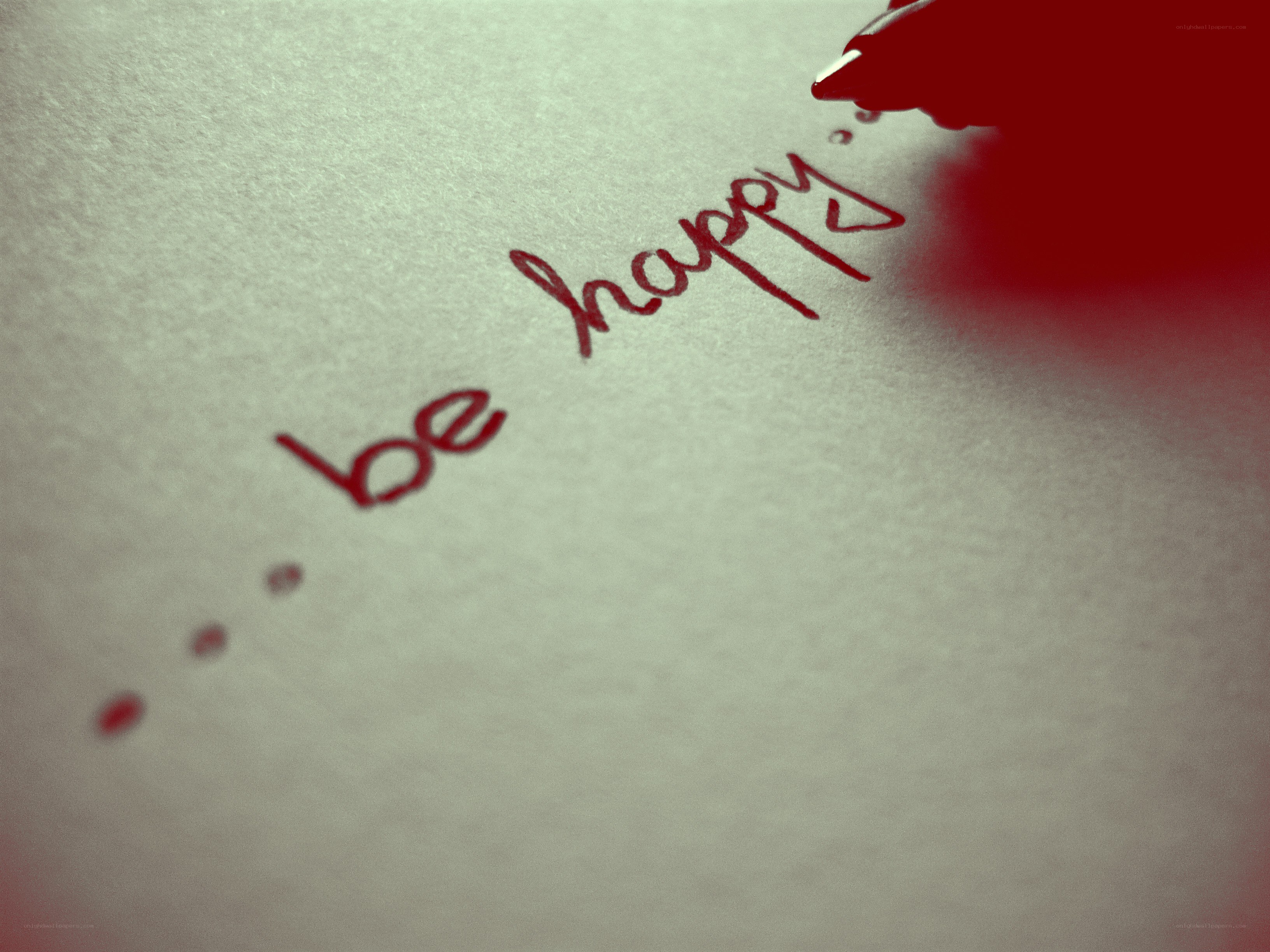 be happy written on paper