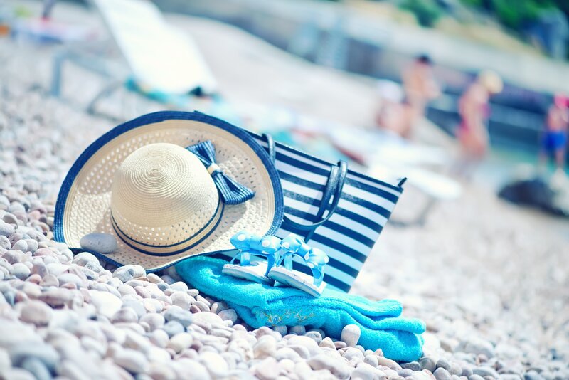 Beach Accessories on Pebbles
