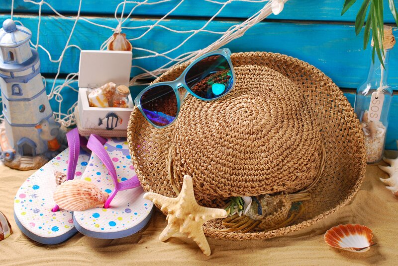 Beach Accessories on Sand