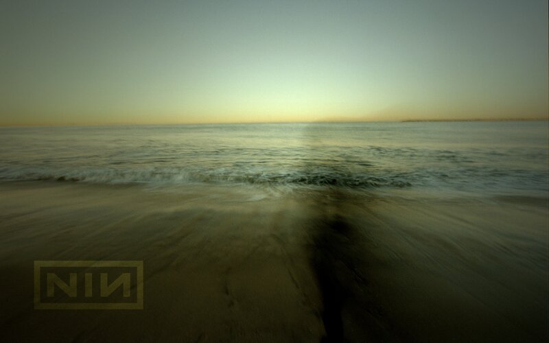 beach at dawn with NIN logo